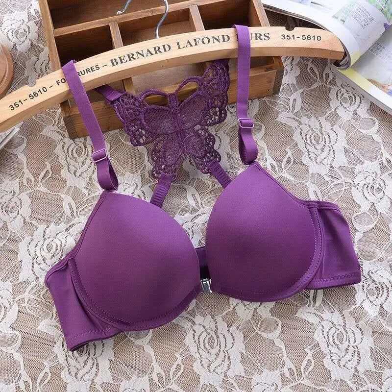 Front Open Butterfly Y-line Adjustable Straps Push Up Bra