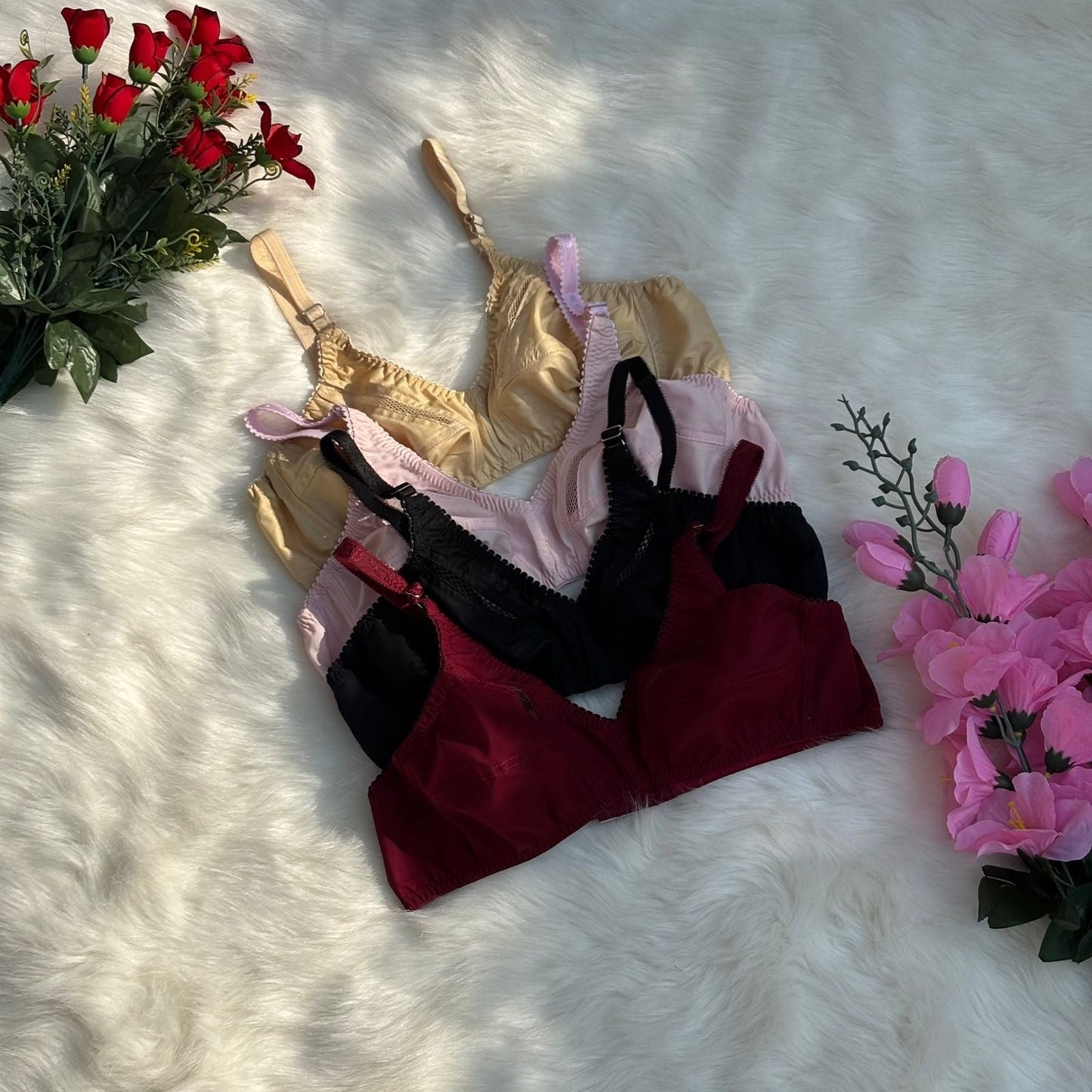 Pack Of 4 Soft Cotton Bliss Non Padded Bras