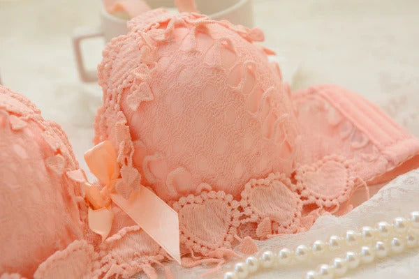 High Quality Women Lace embroidered Push Up Underwire Bra And Panty Set