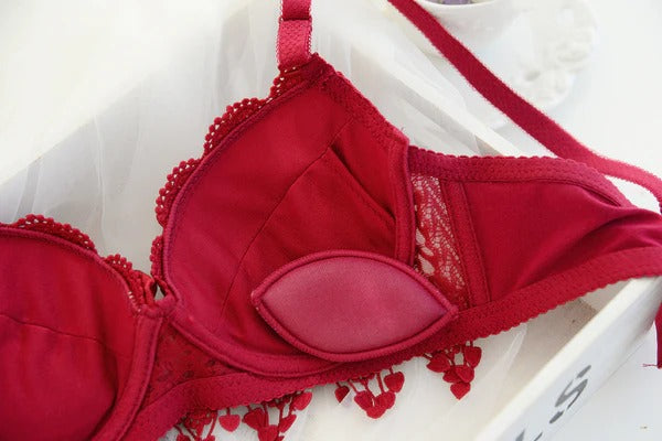 High Quality Women Lace embroidered Push Up Underwire Bra And Panty Set