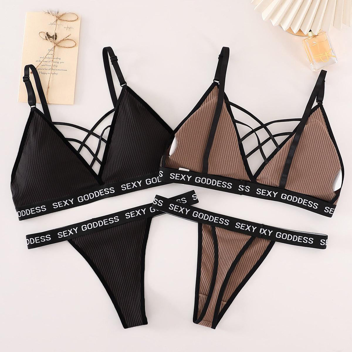 Cotton Bralette With T Panty