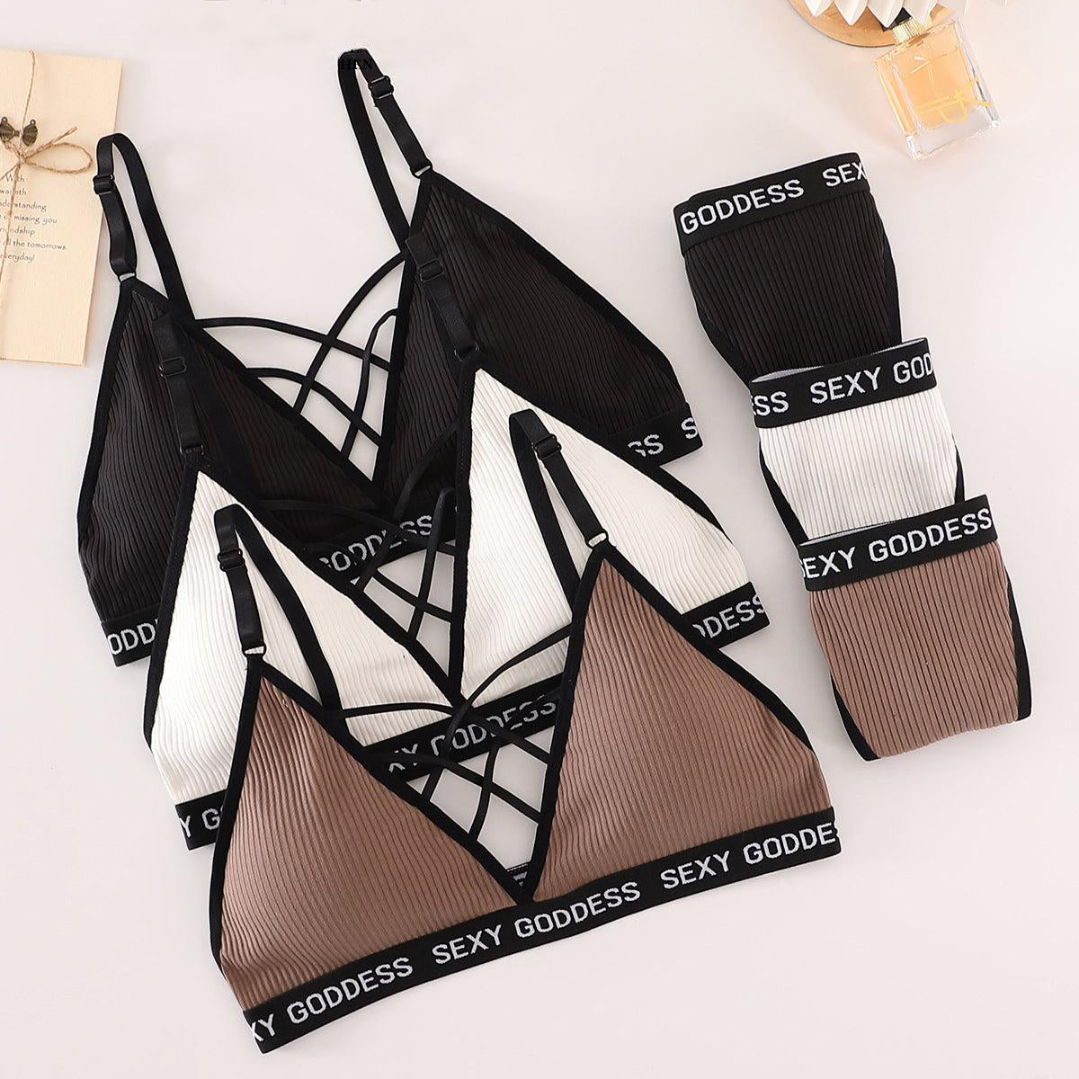 Cotton Bralette With T Panty