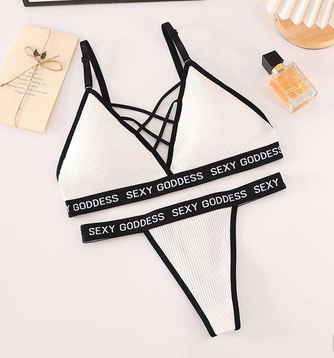 Cotton Bralette With T Panty