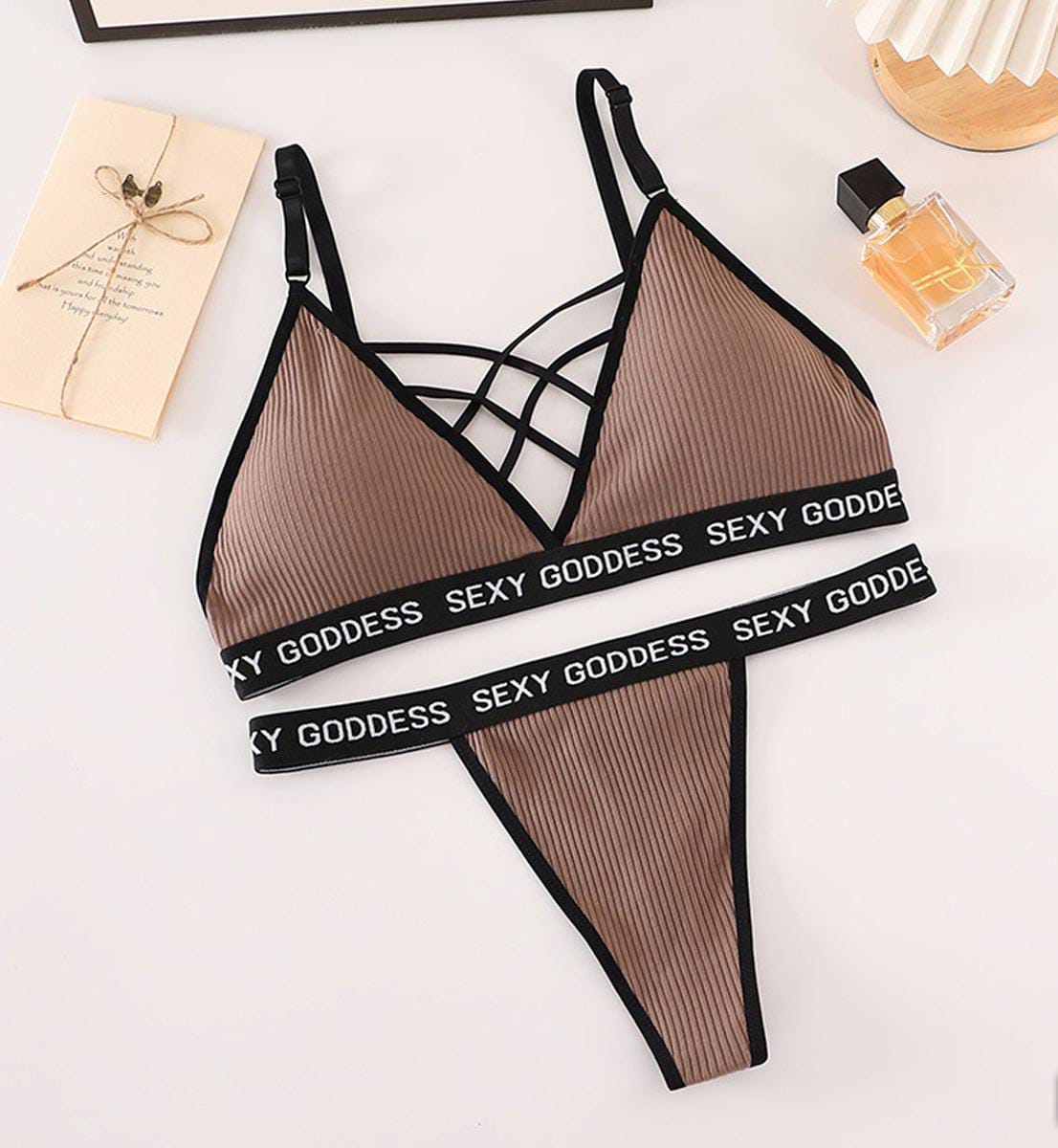 Cotton Bralette With T Panty