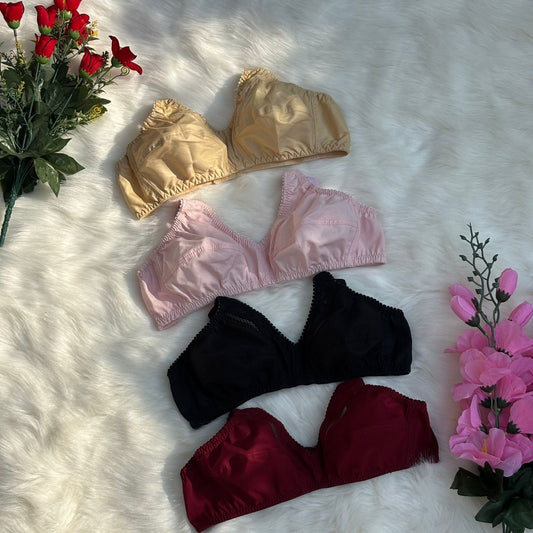 Pack Of 4 Soft Cotton Bliss Non Padded Bras
