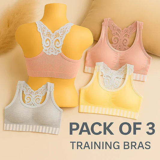 Scarlet Pack Of 3 - Cotton Bra Vest For Girls Steel-Free Non Padded Bra-A25